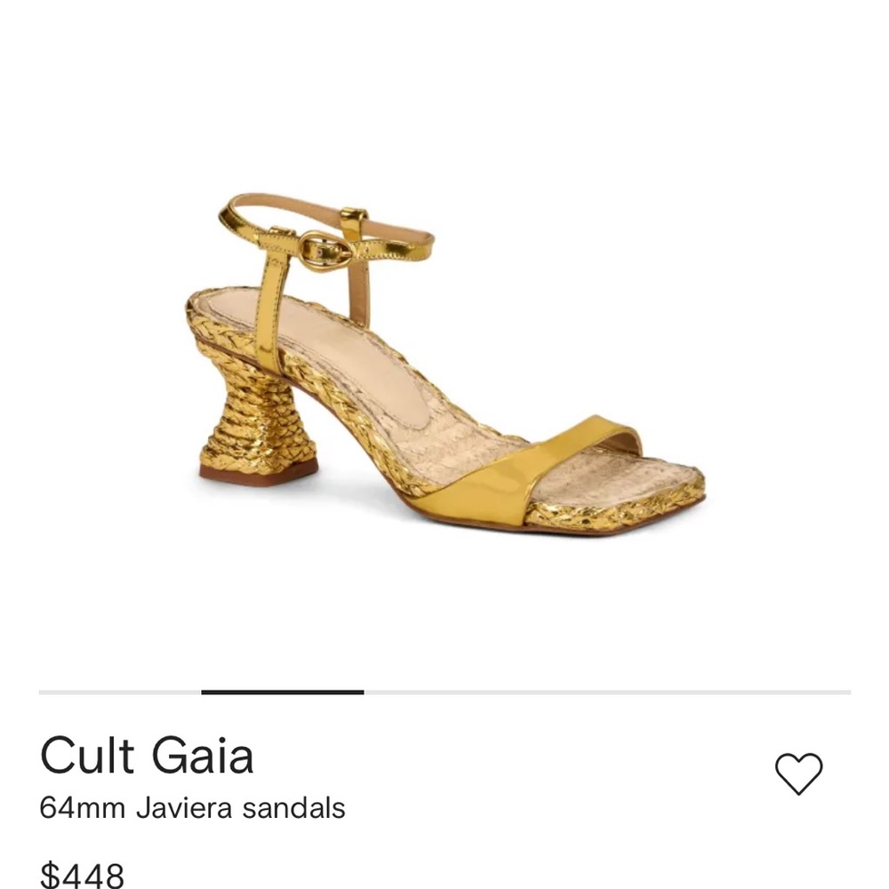 cult gaia Javiera Gold Braided Ankle-Strap Sandals